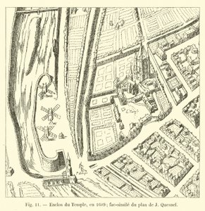 Recinto del Tempio, nel 1609; fac-simile del piano di J. Quesnel da French School