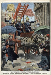Suffragette inglesi vestite da pompieri, da 