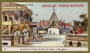 Ingresso del palazzo del Re del Siam a Bangkok da French School