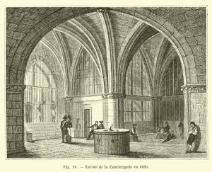 Ingresso della Conciergerie nel 1830 da French School