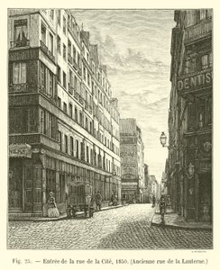 Ingresso della rue de la Cite, 1850, antica rue de la Lanterne da French School