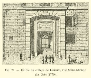 Ingresso del collegio di Lisieux, rue Saint-Etienne des Grès, 1779