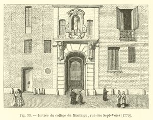 Ingresso del collegio di Montaigu, rue des Sept-Voies, 1779