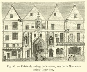 Ingresso del collegio di Navarre, rue de la Montagne-Sainte-Genevieve