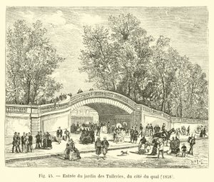 Ingresso del giardino delle Tuileries, lato del quai, 1858
