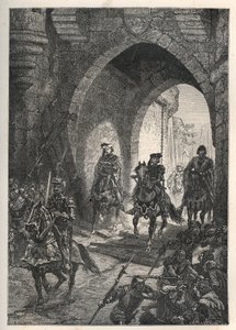 Ingresso di Carlo VI il Beneamato (1368-1422), re di Francia, a Parigi dopo la repressione della rivolta dei Maillotins, nel 1382 da French School