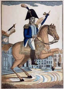 Ritratto equestre del generale Marie Joseph Gilbert Motie Motier, Marchese de Lafayette (1757-1834), Comandante in capo della Guardia Nazionale di Francia da French School