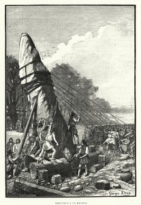 Erezione di un menhir da French School