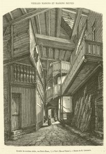Scala del sedicesimo secolo, rue Notre-Dame, 7, a Vitre, Ille-et-Vilaine da French School