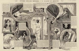 Etudes sur les meubles, Glaces et miroirs (incisione) da French School