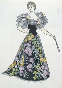 Abito da sera con motivo di crisantemo, 1894 da French School