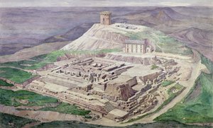 Scavo delle rovine del tempio gallo-romano di Mercurio nel 1876 da French School