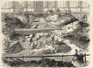 Scavi nella Cour Carrée del Louvre - Scoperta delle fondamenta dell