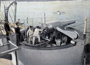 Esercizio del cannone - in "Album militare" - Marina da French School