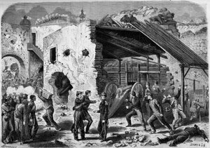 Spedizione del Messico (1861-1867) - assedio di Puebla - 1863: attacco di un quartiere (isolato di case) da parte dell