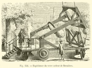 Esperimento del vetro ardente di Bernieres da French School