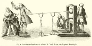 Esperimenti elettrici, Accendere lo spirito di vino con la punta di una spada