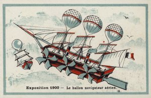 Esposizione 1900 - dirigibile da French School