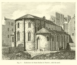Esterno di Saint-Julien le Pauvre, lato nord da French School