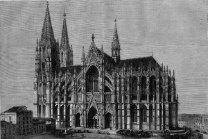 Vista esterna della Cattedrale di Colonia, Germania da French School