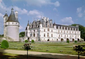 Veduta esterna del Donjon, del Castello di Bohier e della Grande Galleria da nord-ovest da French School