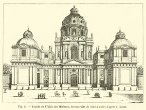 Facciata della chiesa dei Minimi, ricostruita dal 1630 al 1679 da French School