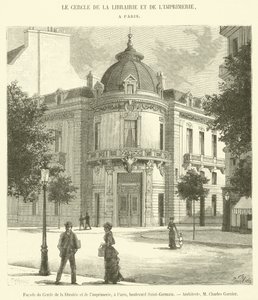 Facciata del Circolo della libreria e della stampa, a Parigi, boulevard Saint-Germain da French School
