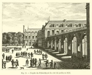 Facciata del Palais-Royal lato giardino nel 1650