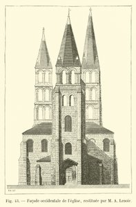 Facciata occidentale della chiesa, restituita da M A Lenoir da French School