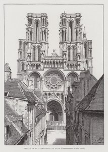 Facciata della Cattedrale di Laon, inizio del XIII secolo da French School