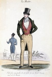 Moda maschile nel 1829 - in "Les Modes" da French School