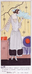Tavola di moda raffigurante un ventaglio fatto di piume, da Art, Gout, Beaute, 1921