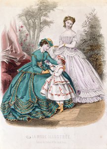 Tavola di moda da La Mode Illustrée, 1865 da French School