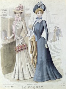 Signore alla moda alla biglietteria della Gare du Nord a Parigi, c.1900 da French School