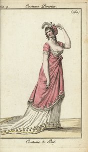 Donna alla moda in abito da ballo di lusso, Parigi