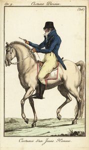 Giovane alla moda o Incroyable a cavallo da French School