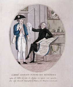 Padre Grimaud piange i suoi profitti, una caricatura della rivoluzione, fine XVIII secolo da French School