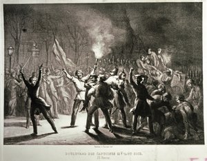 Rivoluzione di febbraio 1848 (litografia) da French School