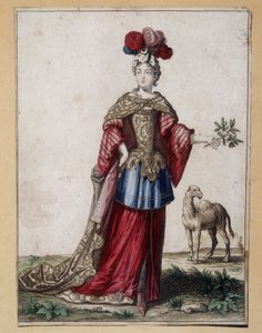 Costume da balletto femminile - incisione da French School