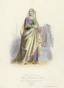 Costume femminile del regno di Carlo il Calvo, Re dei Franchi Occidentali da French School