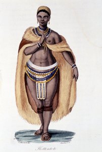 Donna Ottentotta (Venere Ottentotta) in costume tradizionale - in 
