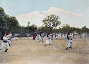 Scherma alla baionetta - in "Album militaire" - Zouaves da French School