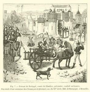 Ferrant del Portogallo, conte delle Fiandre, prigioniero, condotto al Louvre da French School