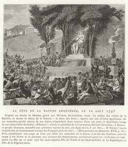 Festival della Rigenerazione della Natura, Parigi, 10 agosto 1793 da French School