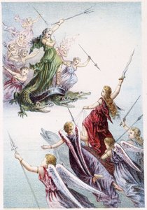 Lotta tra spiriti maligni e buoni del mare - in “Viaggio al fondo del mare” di H. de la Blanchère