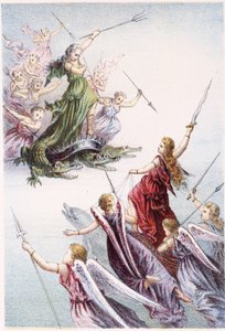 Lotta tra spiriti maligni e buoni del mare - in “Viaggio al fondo del mare” di H. de la Blanchère