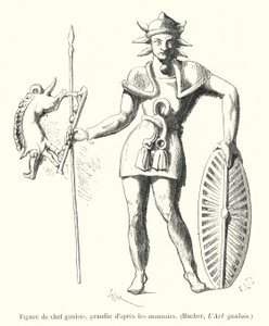 Figura di capo gallico, ingrandita dalle monete da French School