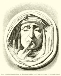 Figura scolpita sulla tomba di un ebreo, nel cimitero del Père-Lachaise da French School