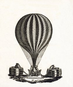 Riempimento di una mongolfiera con gas, c.1790 da French School
