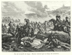 Fine della battaglia di Ligny, Blucher rovesciato dalla carica dei corazzieri da French School
